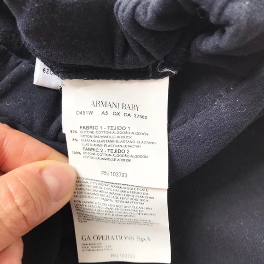 Armani Baby zip up hoodie/jogger set EUC 6 months